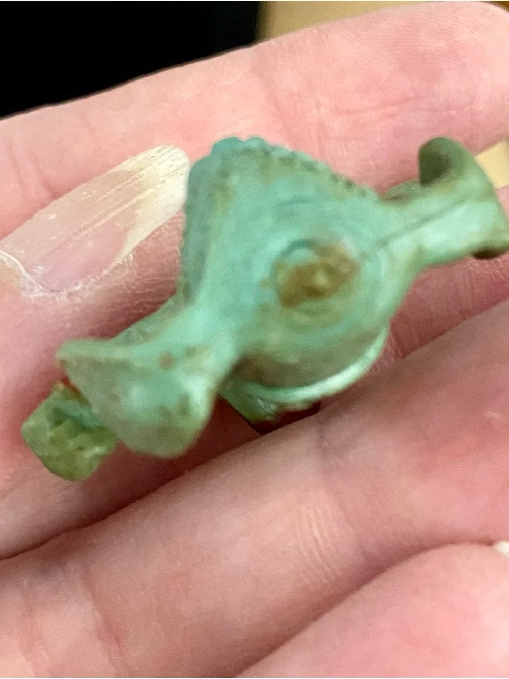Rare 60s Vintage Walt Disney Production Donald Duck Green Monochromatic Keychain